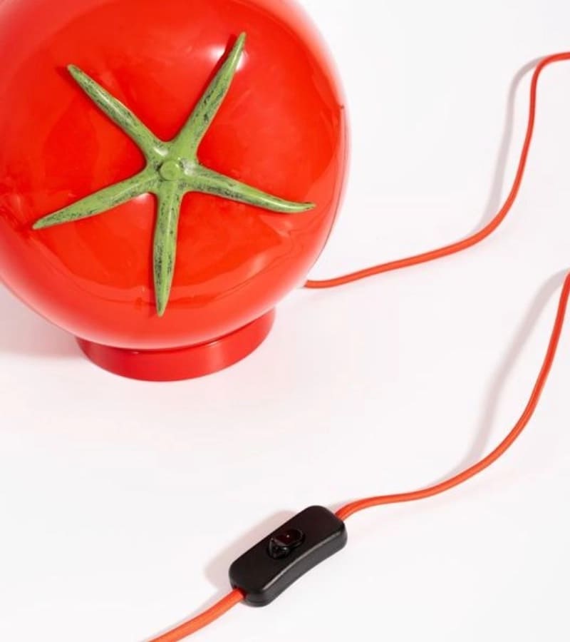 Lampe tomate en verre soufflé