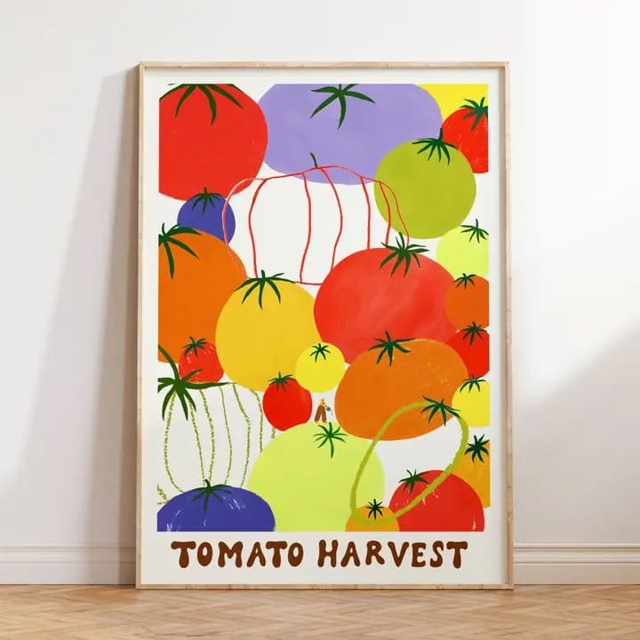Affiche Tomato Harvest A4 - Récolte de Tomates