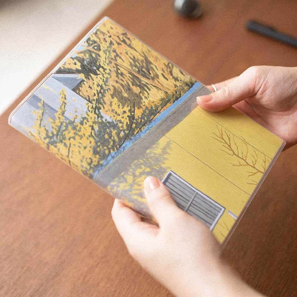 Protège-livre illustré Maison Jaune sous les Fleurs