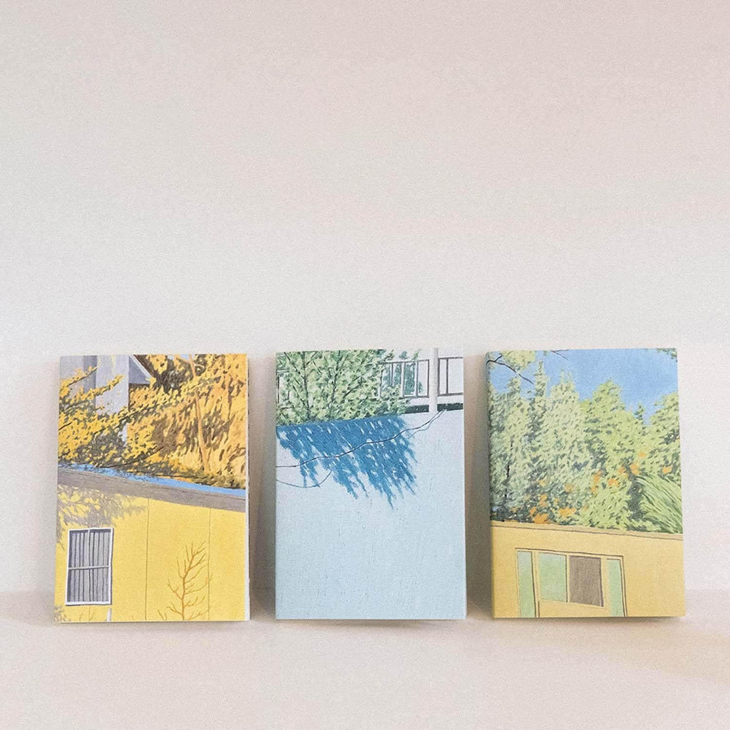 Protège-livre illustré Maison Jaune sous les Fleurs