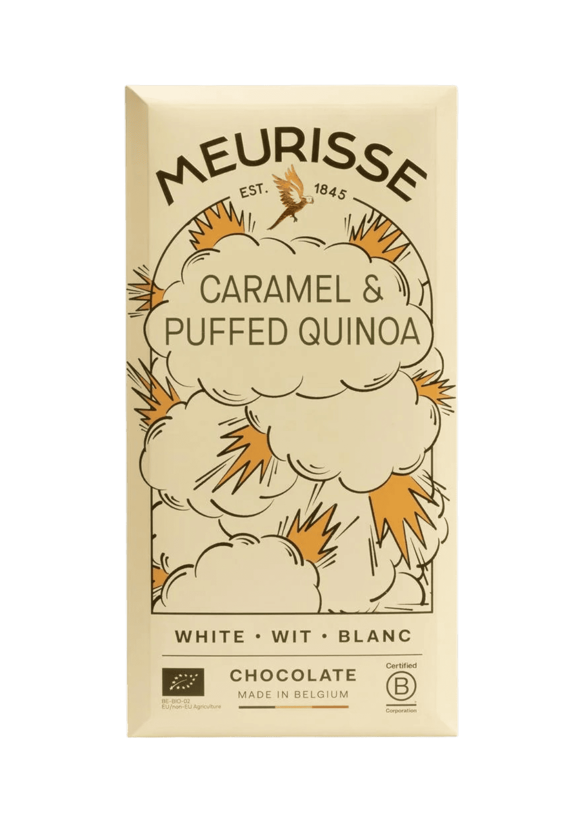 Chocolat blanc caramel &amp; quinoa soufflé bio