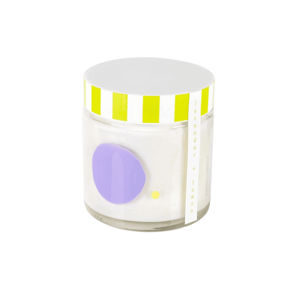 Bougie artisanale soja lavande & citron en verre peint