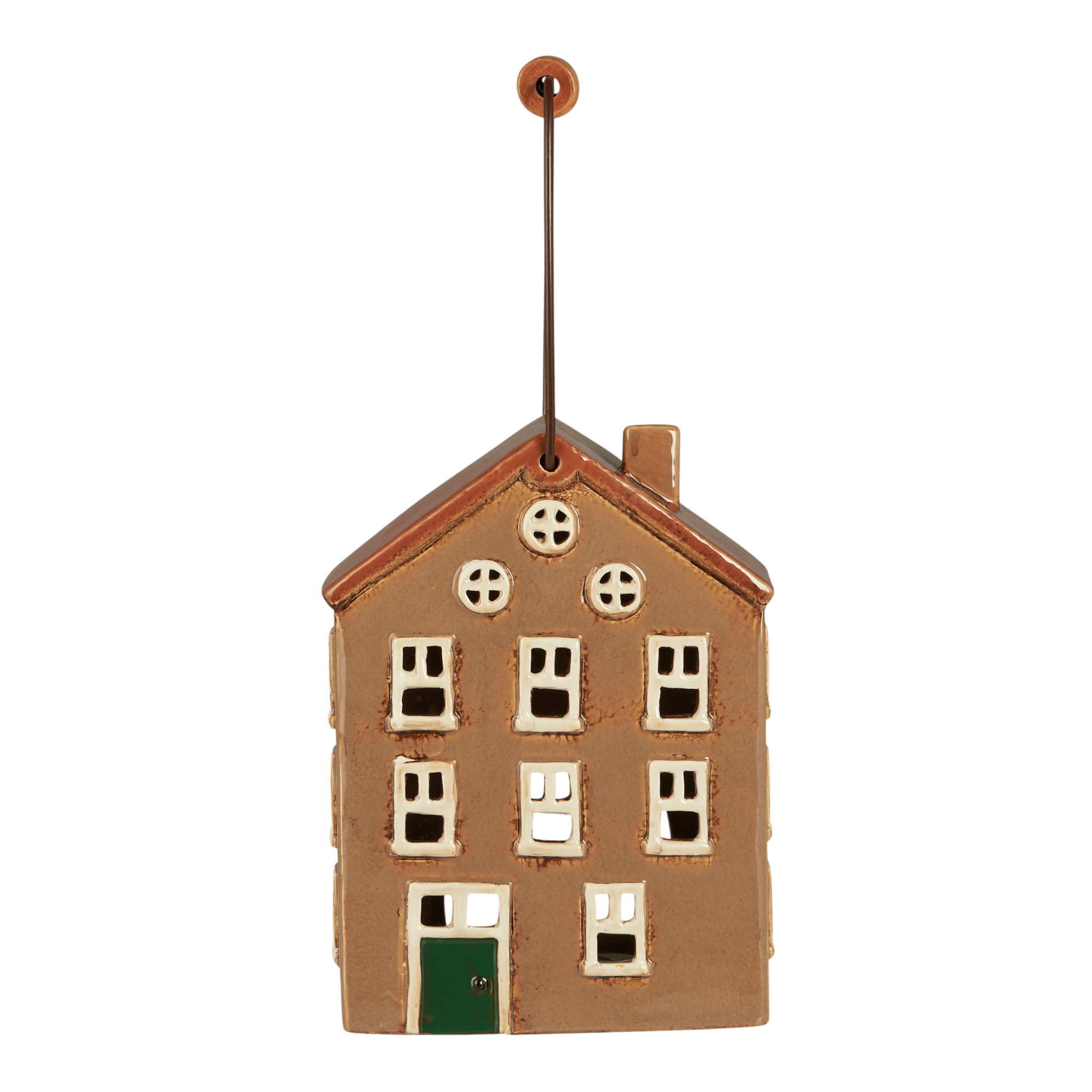 Maison Décorative Scandinave avec Anse - Photophore en Céramique