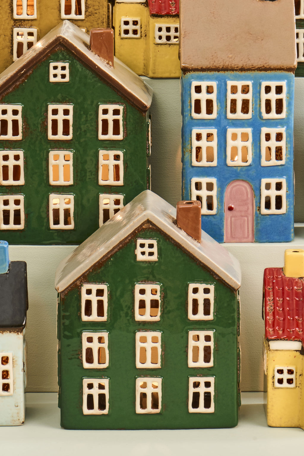 Maison Décorative Nyhavn Verte - Photophore en Céramique