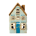Maison Décorative Scandinave Bleue - Photophore en Céramique