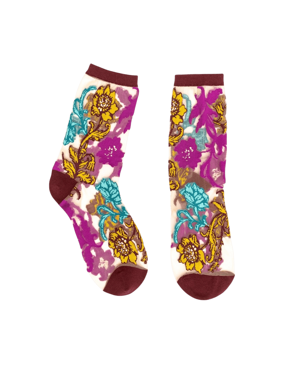 Chaussettes transparentes Fleurs Précieuses