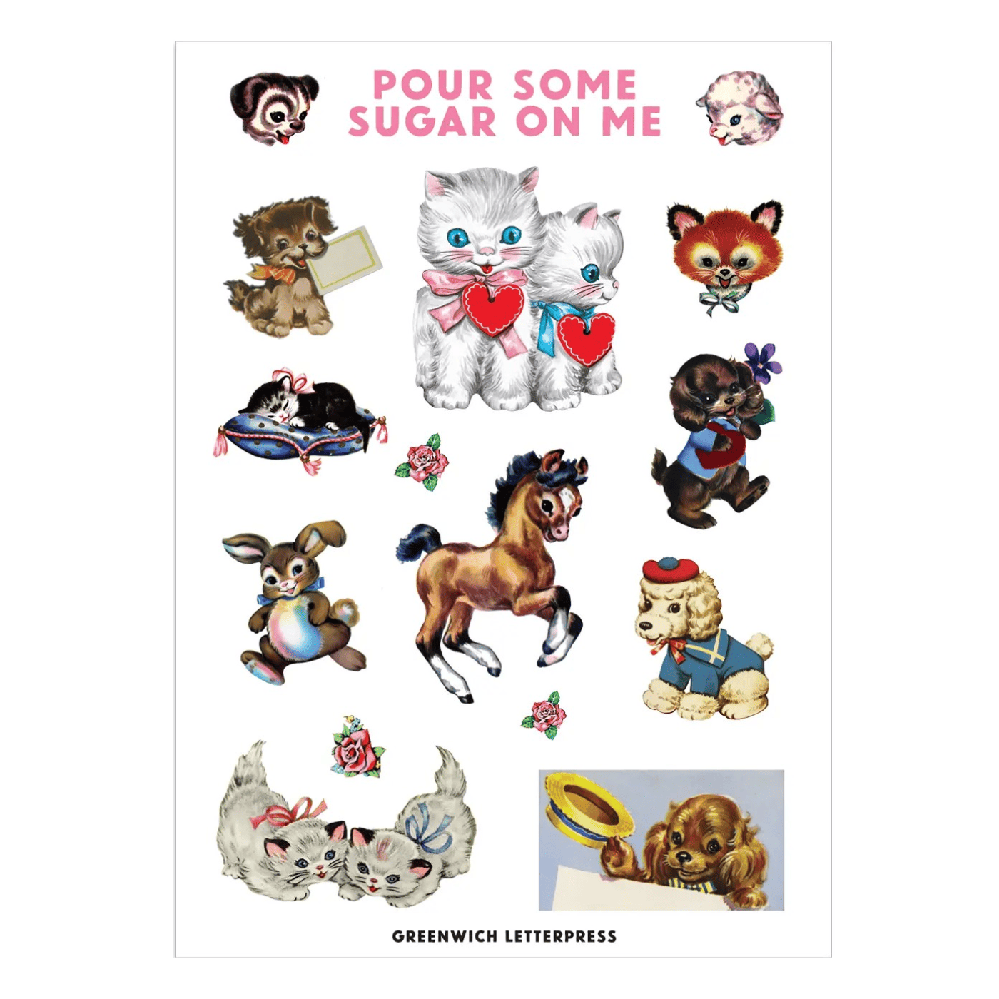 Planche de Stickers Vintage Petits Animaux