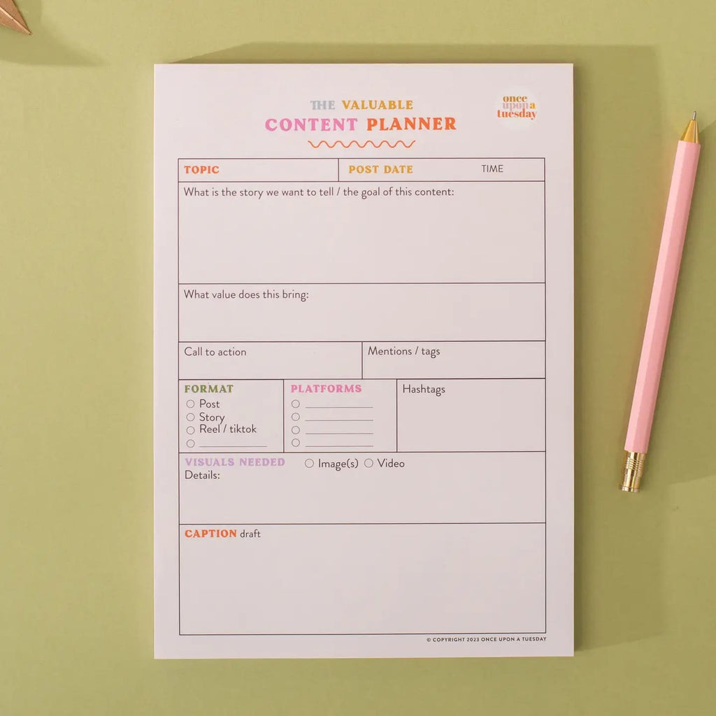 Planner réseaux sociaux quotidien A5