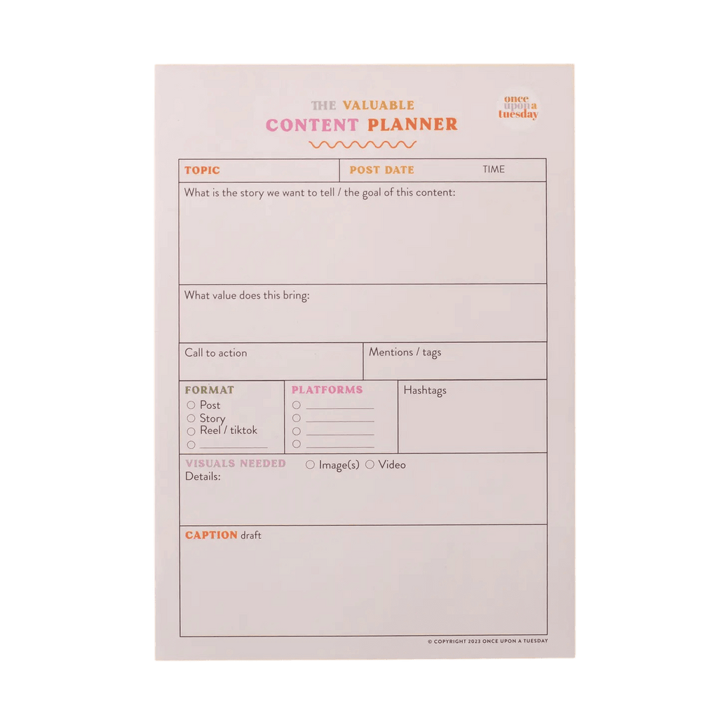 Planner réseaux sociaux quotidien A5