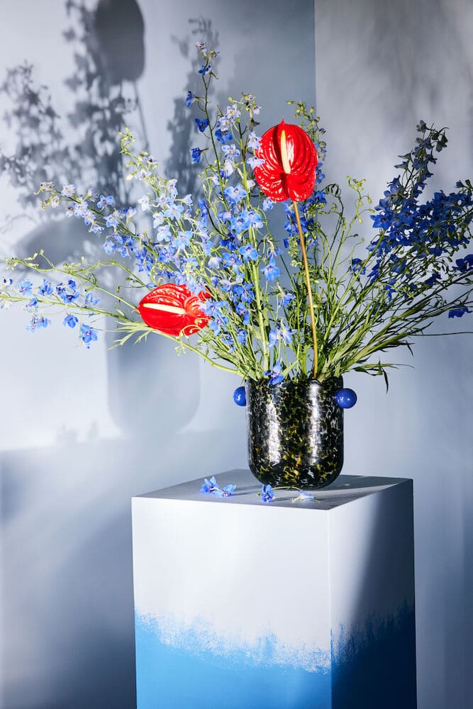 Vase seau à glace design en verre soufflé