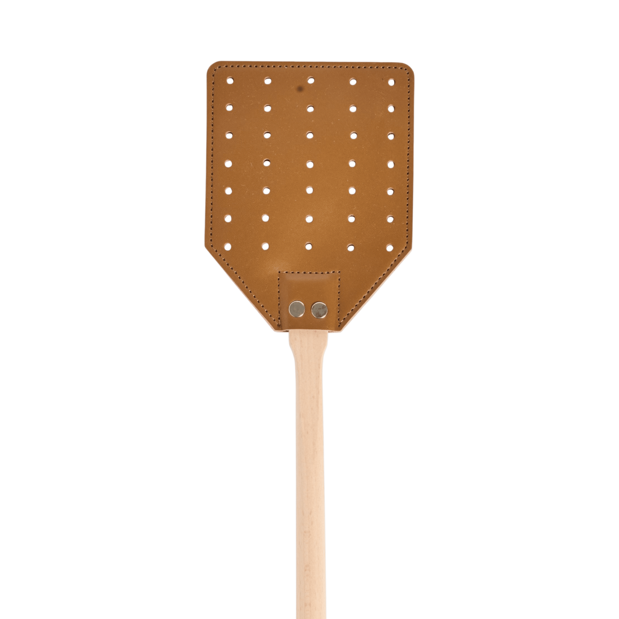 Tapette à Mouches en Cuir et Bois de Hêtre