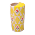 Tasse à café portable florale jaune peinte à la main