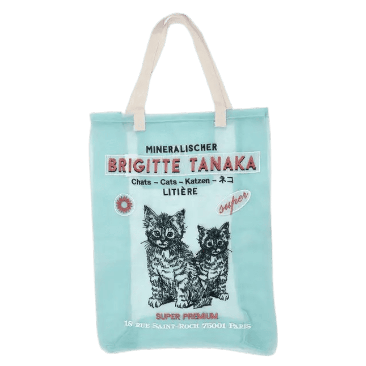 Sac chats brodé en organza - Brigitte Tanaka