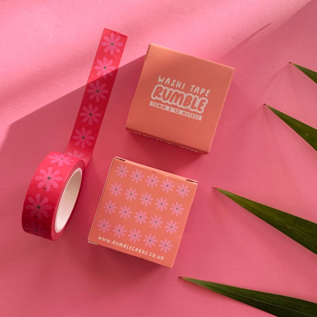 Washi tape rouge à fleurs