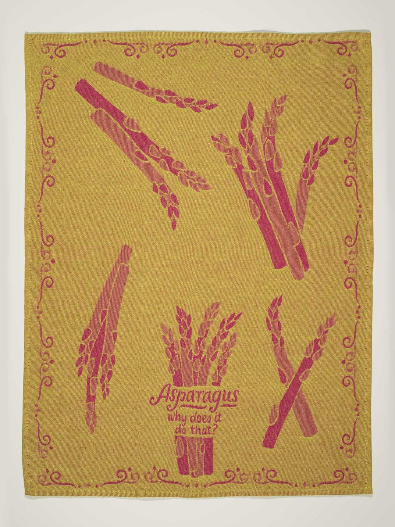 Torchon humoristique asperges en coton