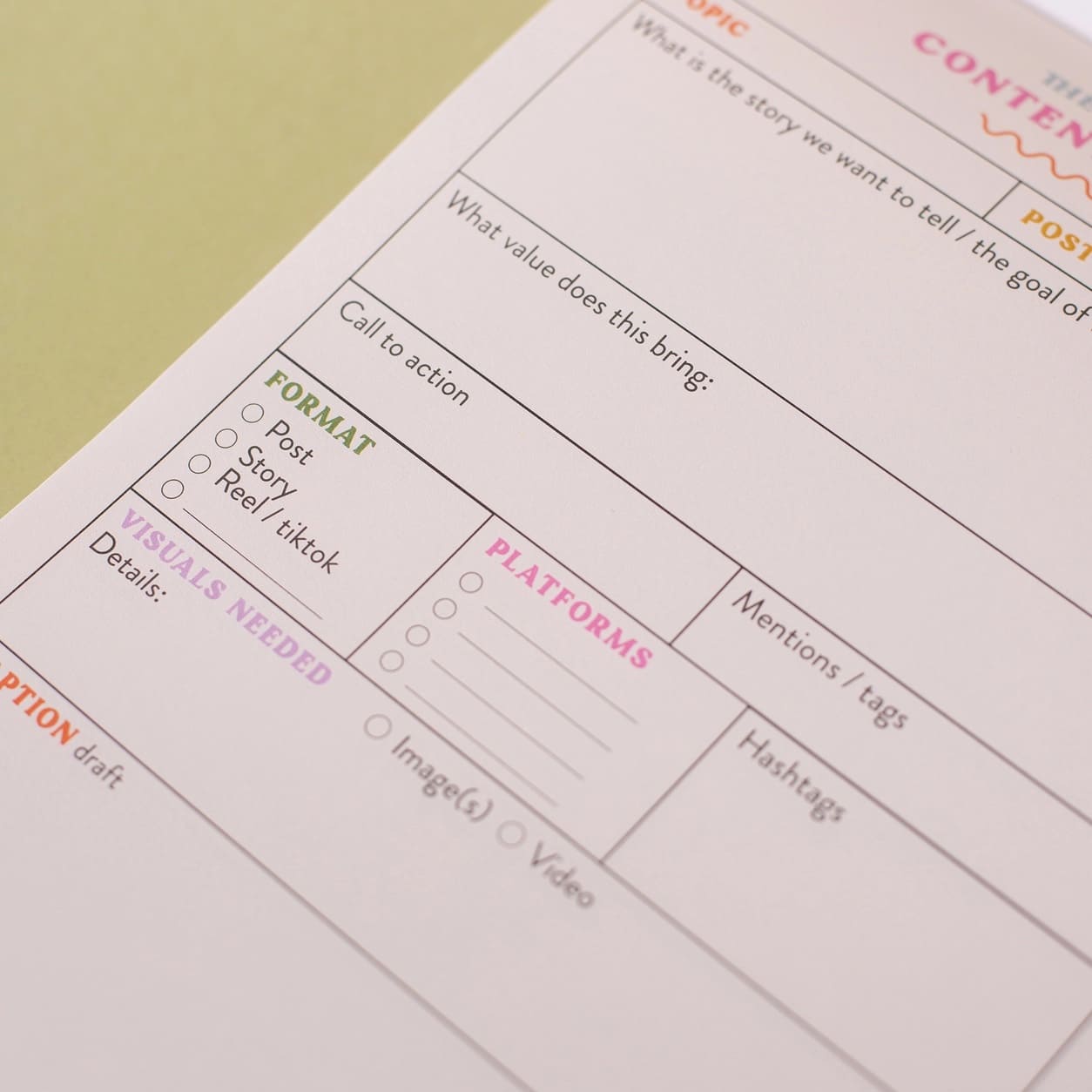 Planner réseaux sociaux quotidien A5