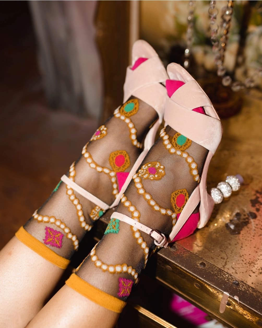 Chaussettes transparentes Pearls & Jewels