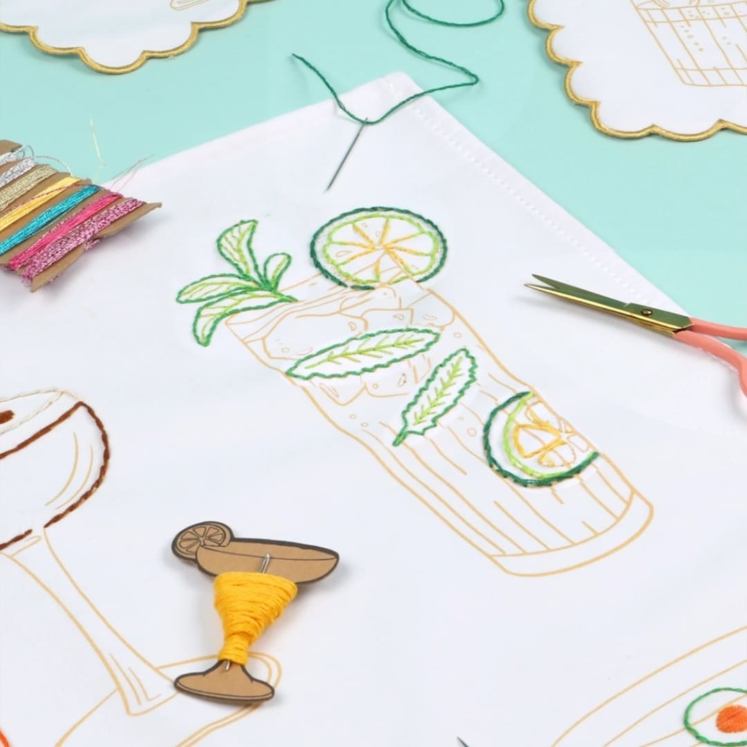 Kit Broderie Torchon Cocktails Classiques