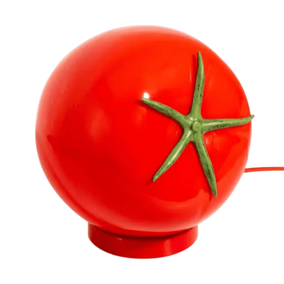 Lampe tomate en verre soufflé