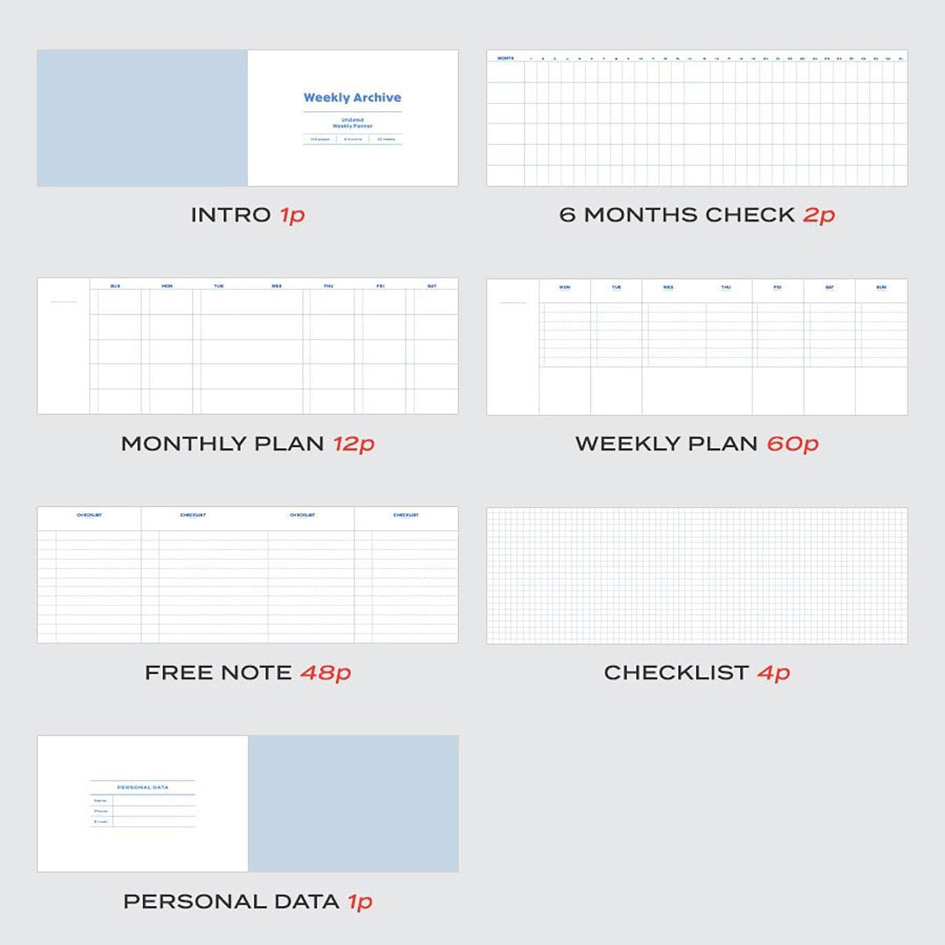 Agenda semainier non daté Weekly Archive