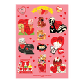 Planche de Stickers Vintage Saint-Valentin
