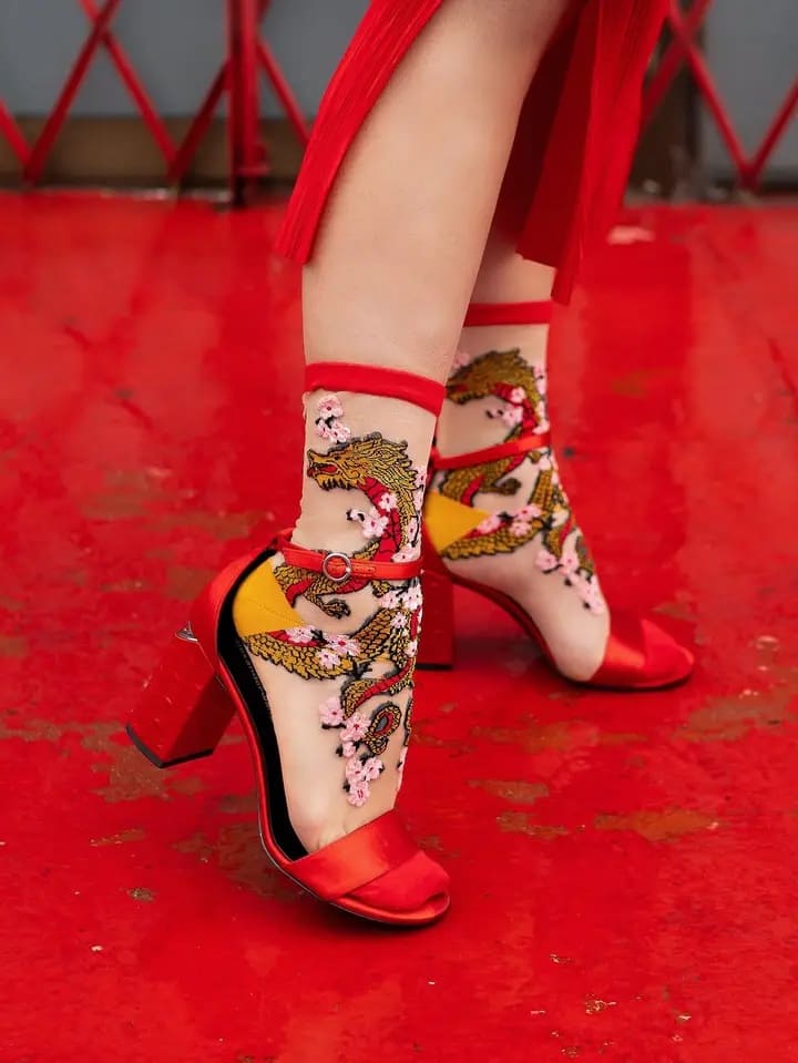 Chaussettes Transparentes - Dragon Sakura