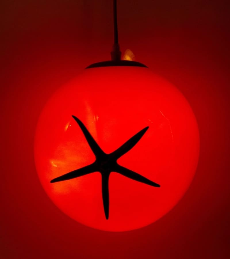 Lampe tomate en verre soufflé