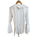 Blouse femme en coton brodé - Manches évasées & lien à nouer