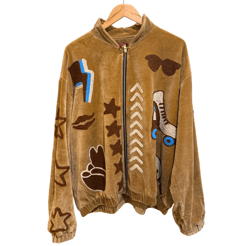Bomber oversize en velours et brodée Roller - Veste unisexe originale