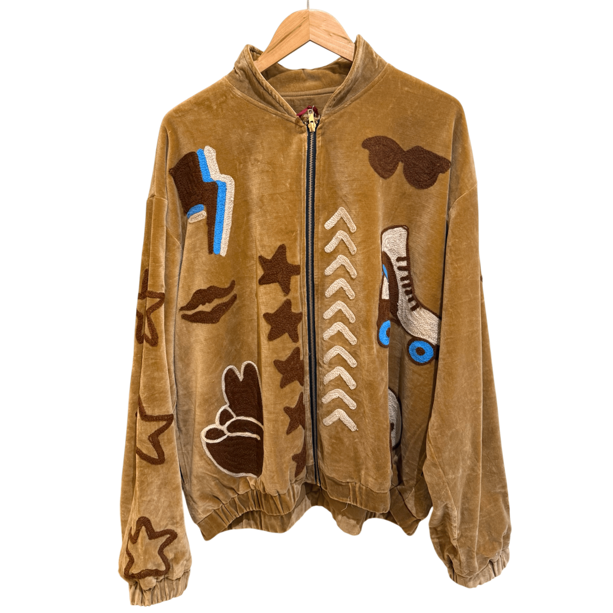 Bomber oversize en velours et brodée Roller - Veste unisexe originale