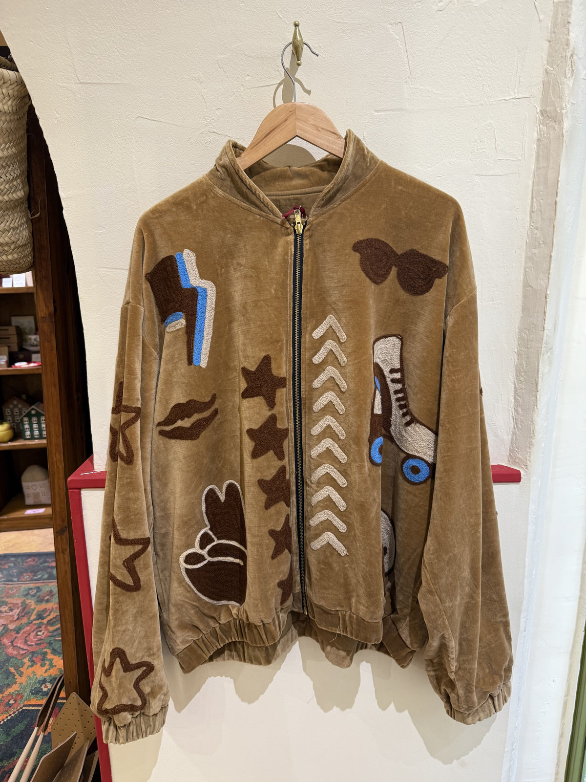 Bomber oversize en velours et brodée Roller - Veste unisexe originale