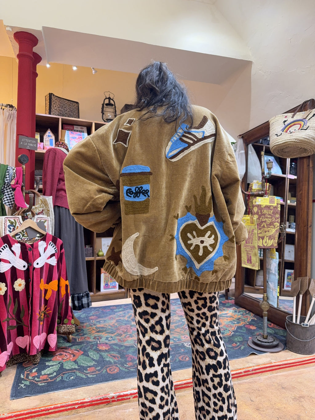 Bomber oversize en velours et brodée Roller - Veste unisexe originale
