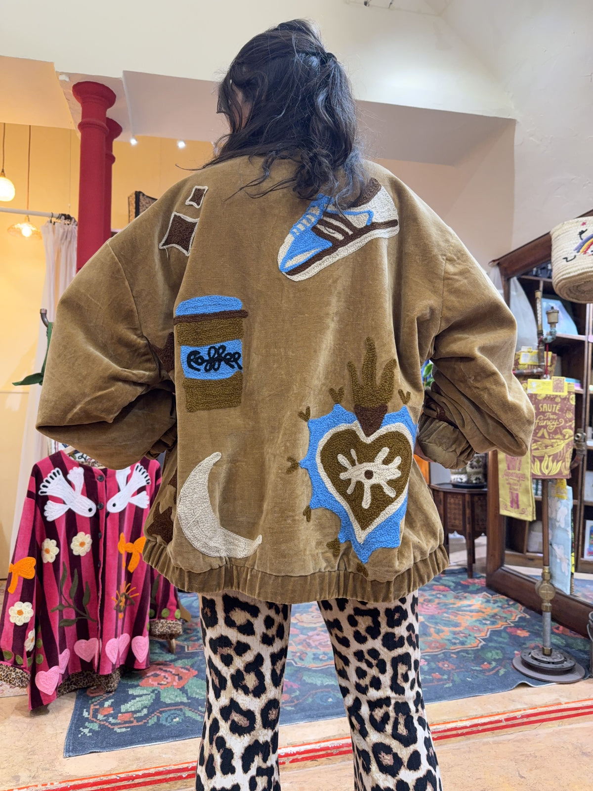 Bomber oversize en velours et brodée Roller - Veste unisexe originale