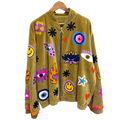 Bomber oversize en velours et brodée Smiley - Veste unisexe originale