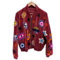 Bomber en velours et brodée Smiley - Veste unisexe originale