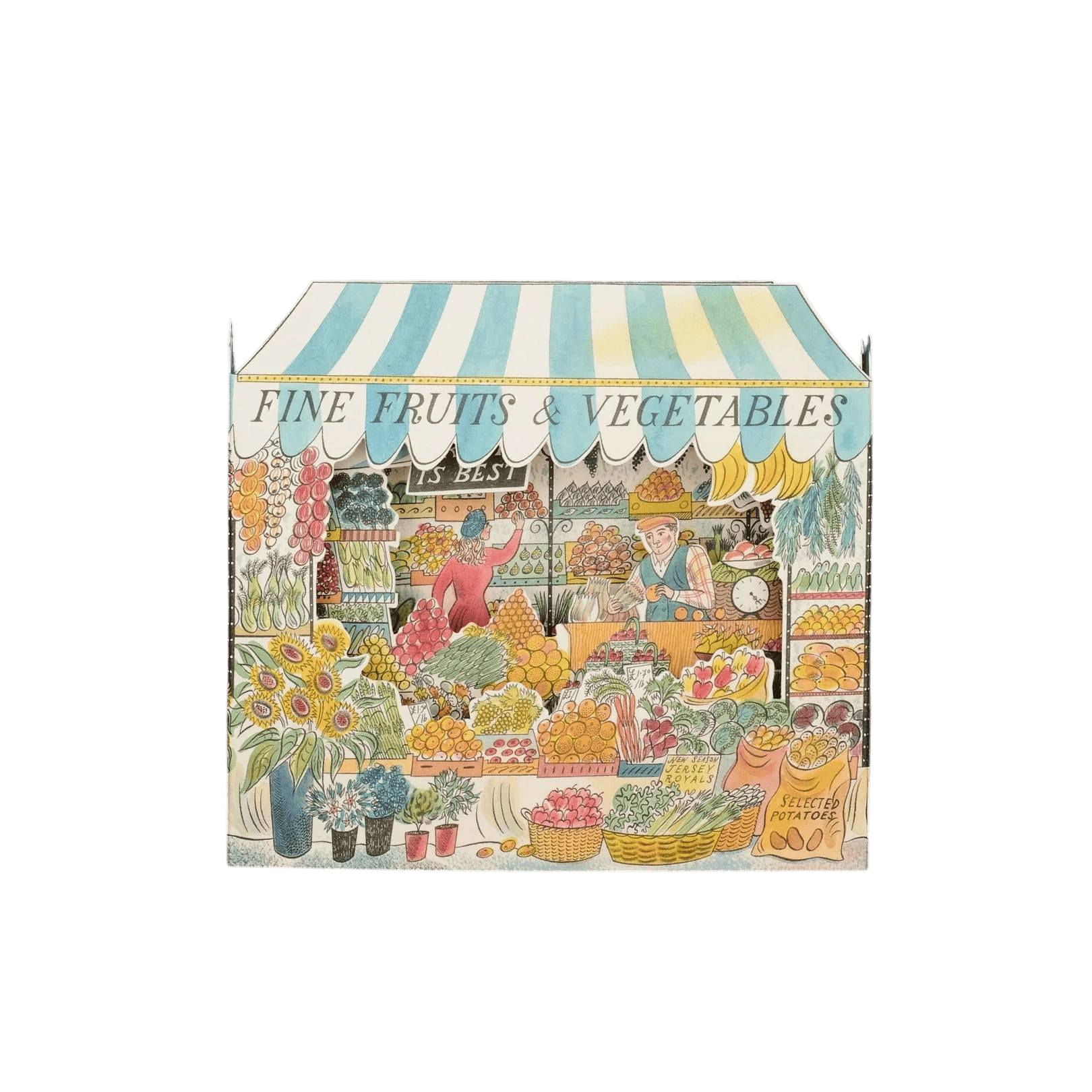 Carte Découpée Magasin de Fruits et Légumes
