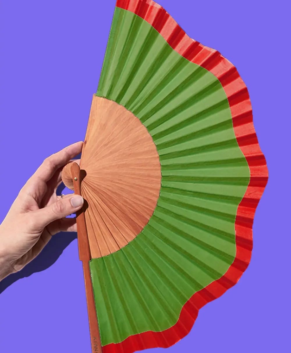 Éventail maxi artisanal - Motif Fluid Shapes