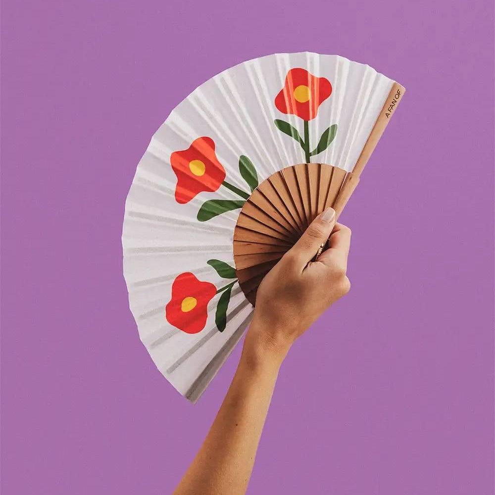 Mini éventail artisanal - Wild Poppies