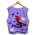 Gilet femme en coton violet clair brodé - « Oops.. fabulous again »