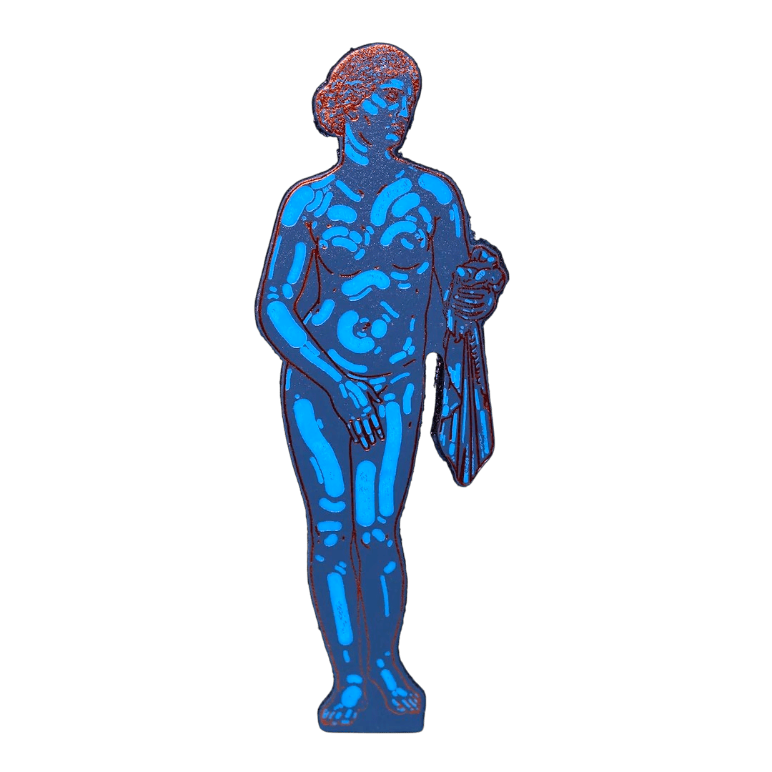 Marque-page Aphrodite bleu en cuir véritable