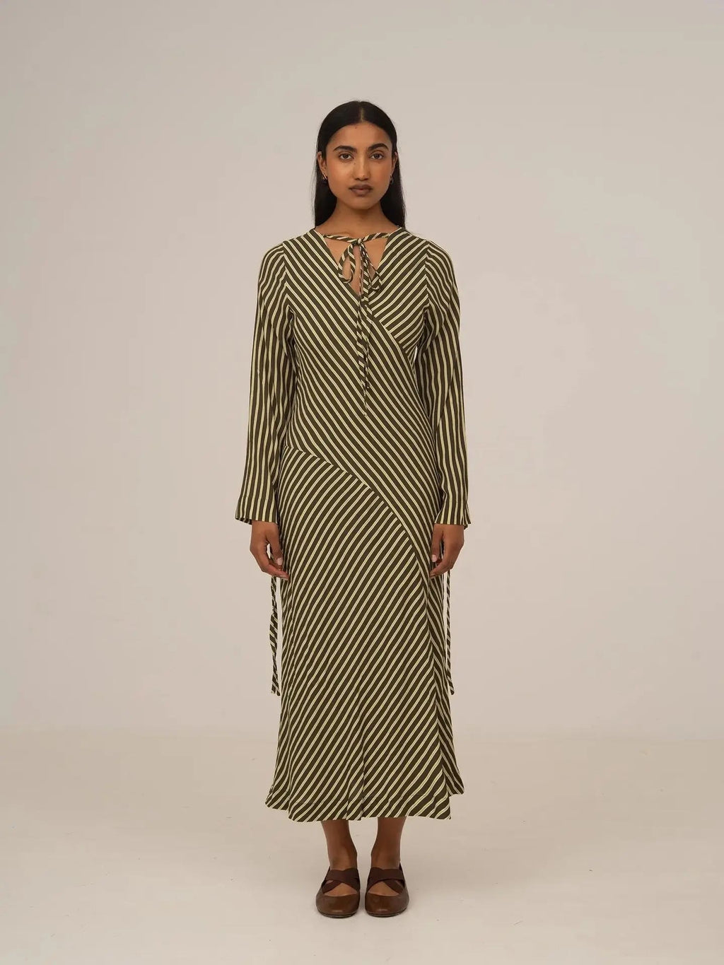 Robe midi verte à rayures - Carmen Says