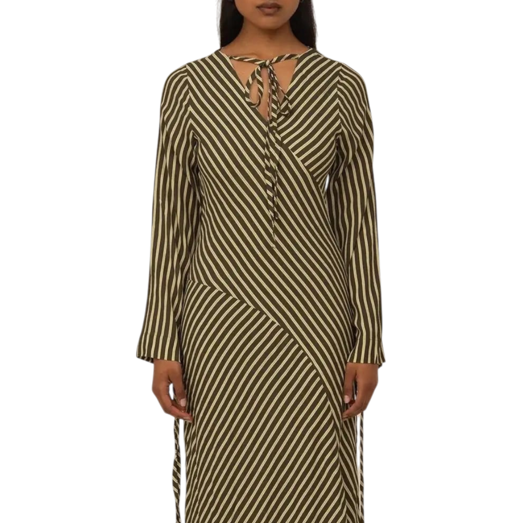 Robe midi verte à rayures - Carmen Says