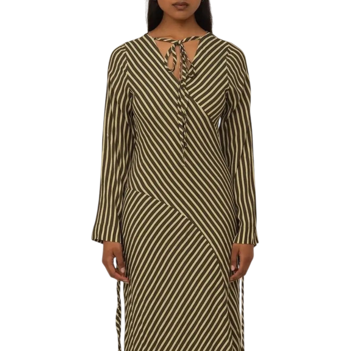 Robe midi verte à rayures - Carmen Says