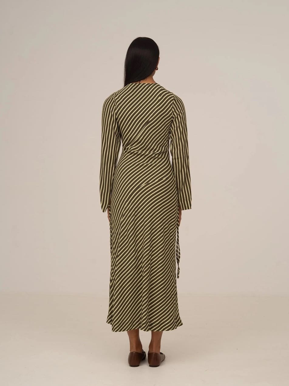 Robe midi verte à rayures - Carmen Says