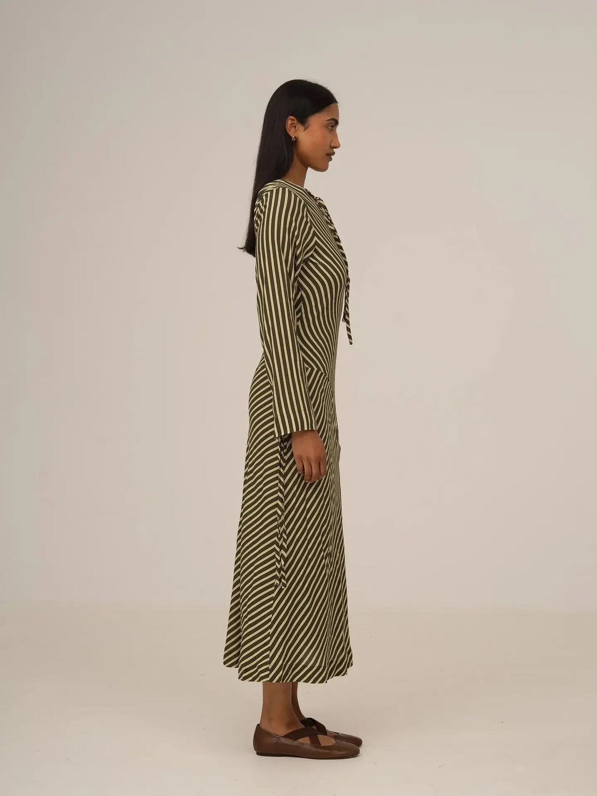 Robe midi verte à rayures - Carmen Says