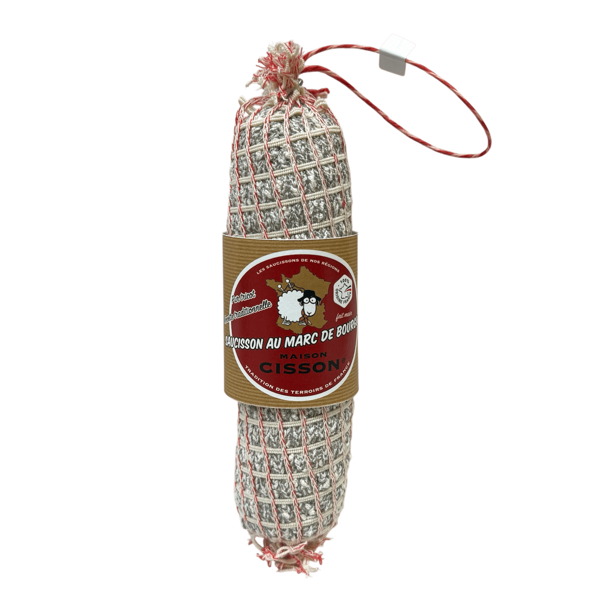 Saucisson au marc de Bourgogne décoratif en laine