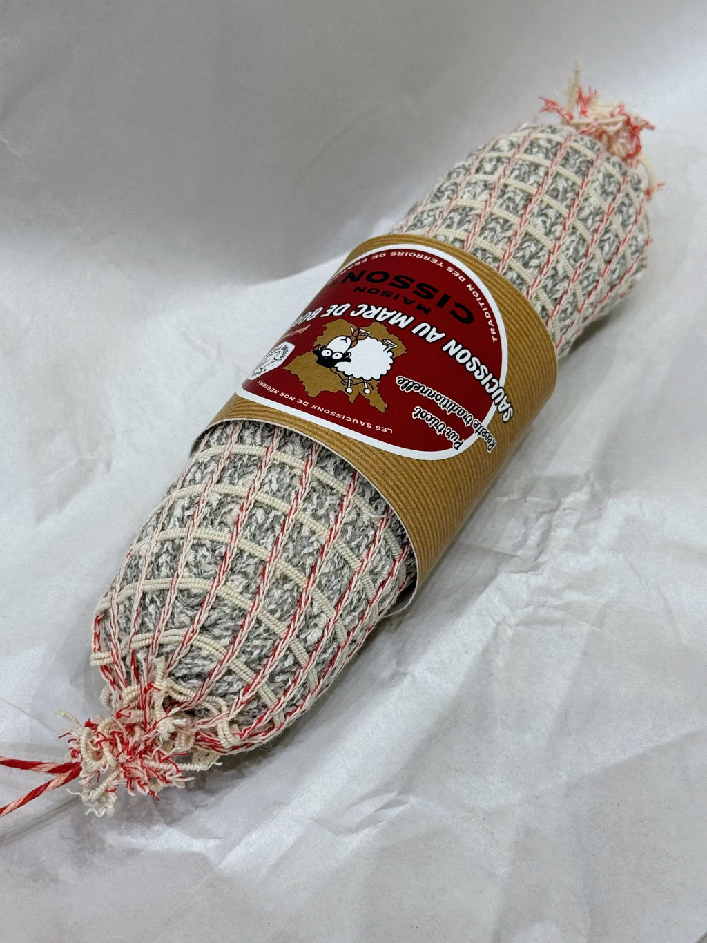 Saucisson au marc de Bourgogne décoratif en laine