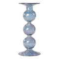 Bougeoir torsadé en verre soufflé gris
