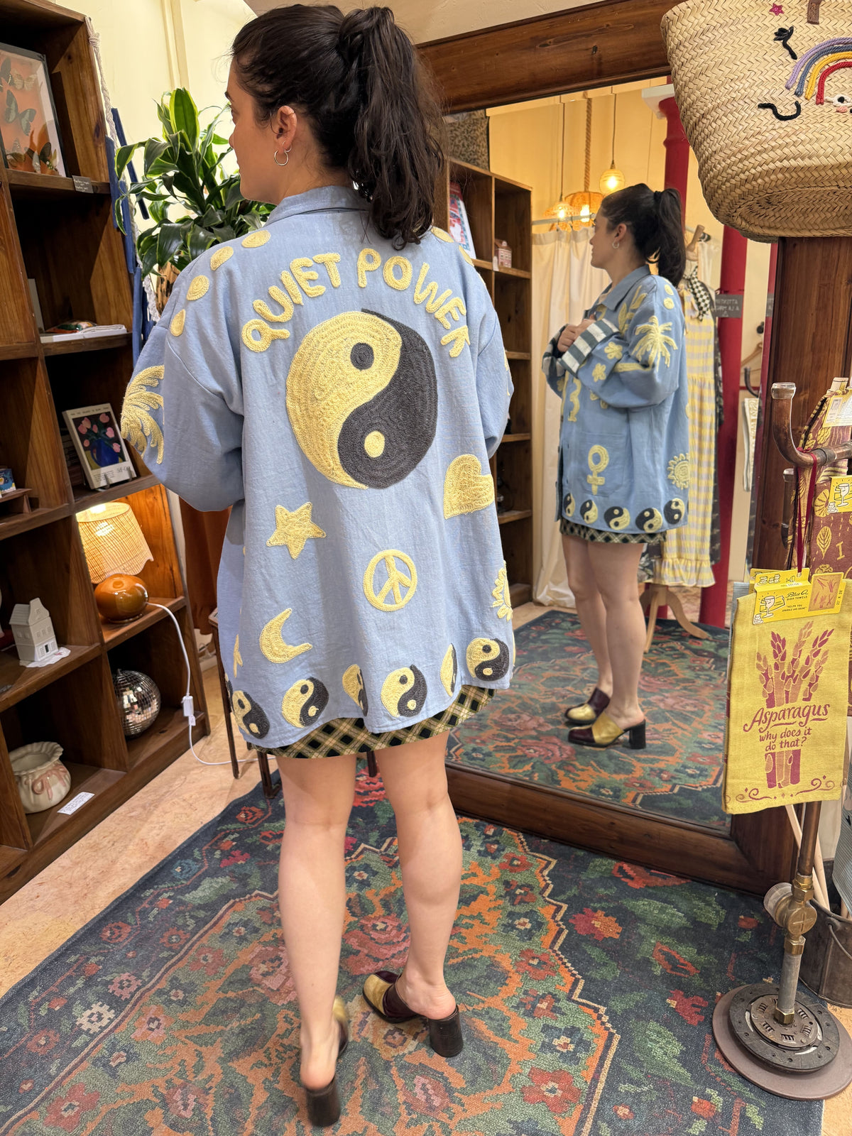 Veste en coton brodée Yin Yang - Veste femme originale