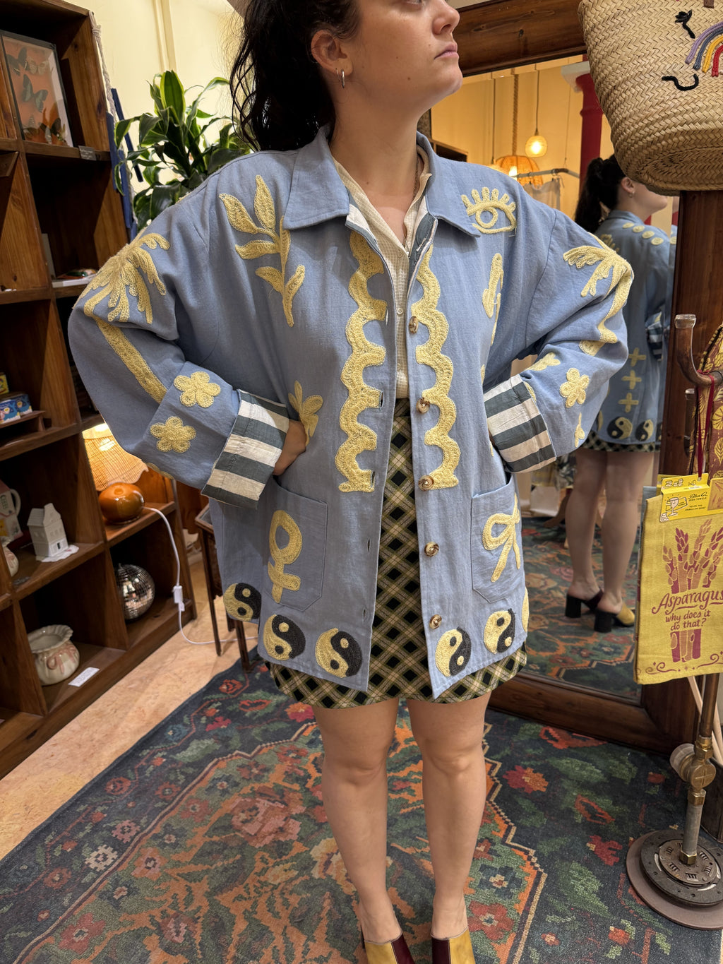 Veste en coton brodée Yin Yang - Veste femme originale